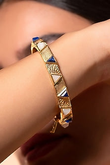 Gold Plated Lapis & Jade Venus Bracelet