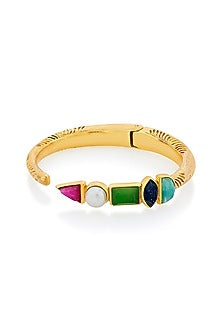 Gold Plated Multi-Stone Interstellar Cuff