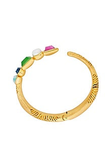 Gold Plated Multi-Stone Interstellar Cuff