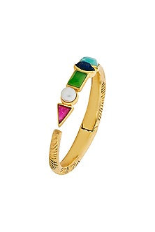 Gold Plated Multi-Stone Interstellar Cuff