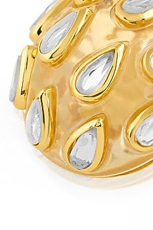 Gold Plated Resin Mirror Stud Earrings