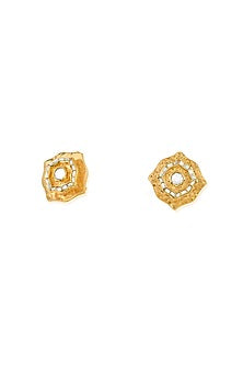 Gold Plated Resin & Mirror Stud Earrings