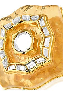 Gold Plated Resin & Mirror Stud Earrings