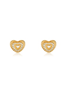 Gold Plated Resin & Mirror Stud Earrings