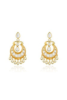 Gold Plated Resin & Mirror Dangler Earrings