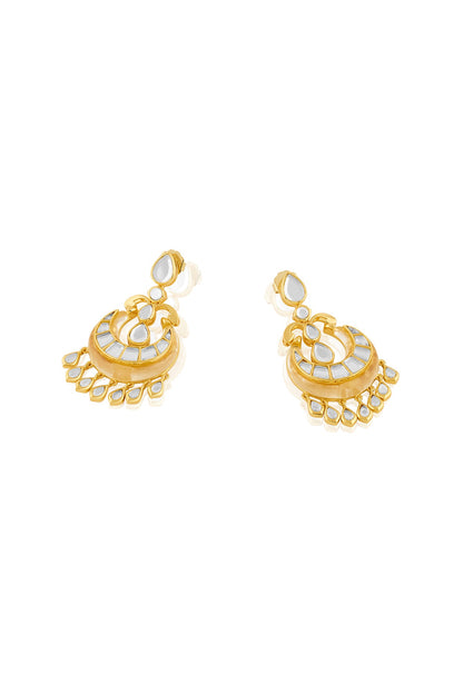 Gold Plated Resin & Mirror Dangler Earrings