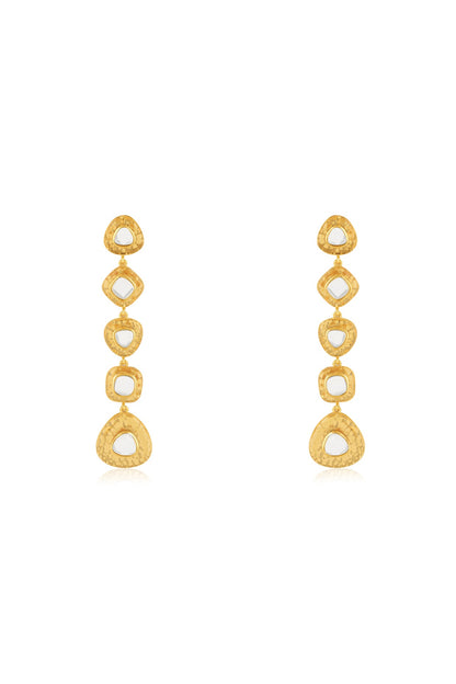 Gold Plated Resin & Mirror Dangler Earrings