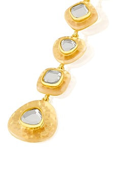 Gold Plated Resin & Mirror Dangler Earrings
