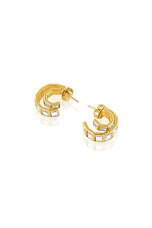 Gold Plated Mirror Hoop Earrings