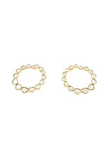 Gold Plated Mirror Stud Earrings