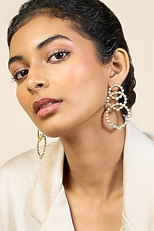 Gold Plated Mirror Dangler Earrings