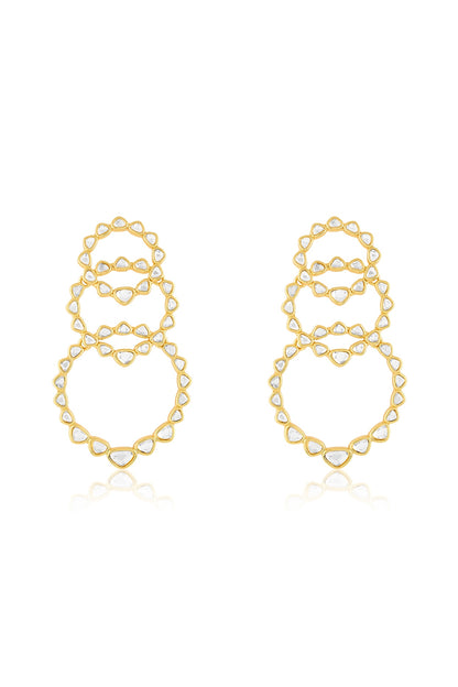 Gold Plated Mirror Dangler Earrings