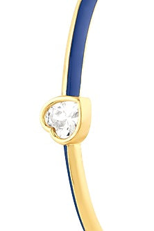 Gold Plated Blue Sweetheart Enameled Cuff
