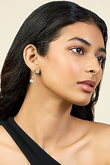 Gold Plated CZ Multi-Colored Enameled Dangler Earrings