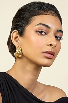 Gold Plated Mirror Huggie Hoops Earrings