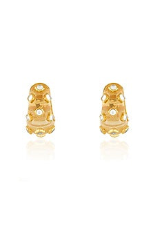 Gold Plated Mirror Huggie Hoops Earrings