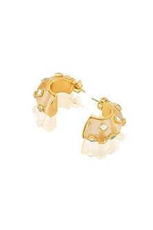 Gold Plated Mirror Huggie Hoops Earrings