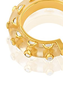Gold Plated Mirror Statement Hoops Earrings