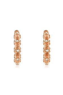 Rose Gold Plated Mirror Statement Hoops Earrings