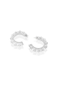 Gold Plated Mirror Statement Hoops Earrings