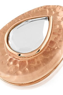 Rose Gold Plated Resin & Mirror Stud Earrings