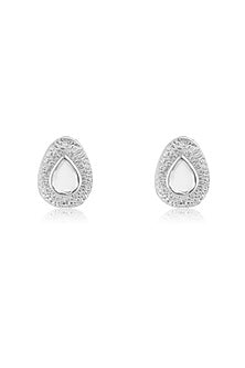 Gold Plated Resin & Mirror Stud Earrings