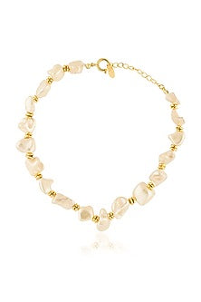 Gold Plated Pearl Collar Necklace
