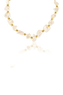 Gold Plated Pearl Collar Necklace