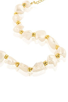 Gold Plated Pearl Collar Necklace