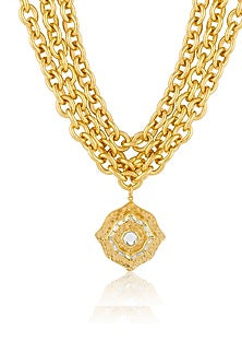 Gold Plated Mirror Wide Choker Necklace