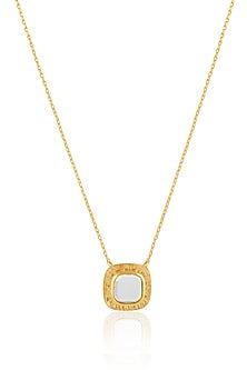 Gold Plated Mirror Pendant Necklace