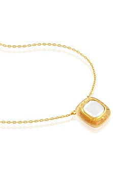 Gold Plated Mirror Pendant Necklace