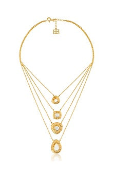Gold Plated Mirror Layered Necklace