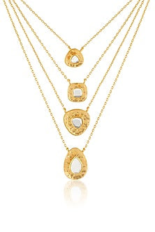 Gold Plated Mirror Layered Necklace
