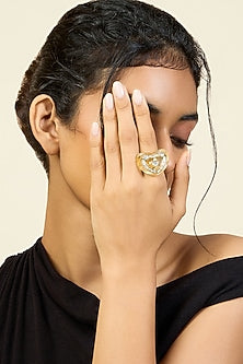 Gold Plated Mirror Love Bombe Ring