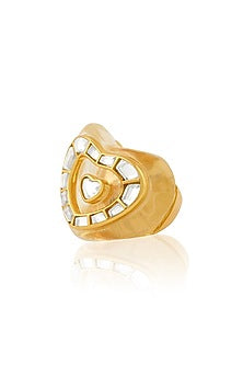 Gold Plated Mirror Love Bombe Ring