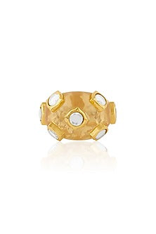 Gold Plated Mirror Bombe Ring
