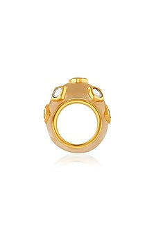 Gold Plated Mirror Bombe Ring