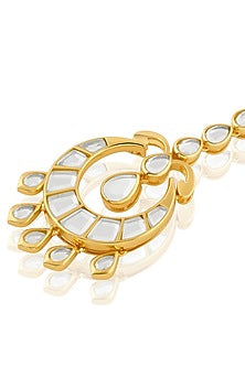 Gold Plated Mirror Chandbali Maangtikka