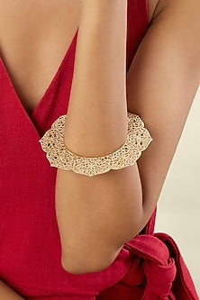 Gold Plated Hand-Cut Mirror Bangle