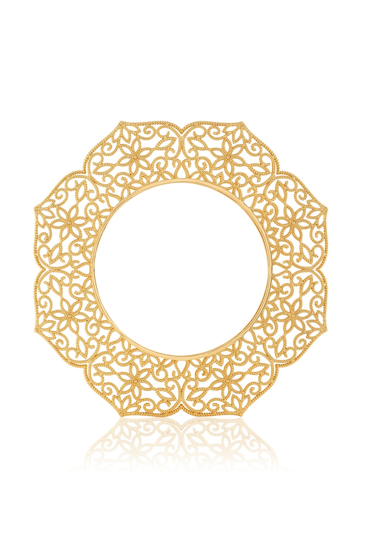 Gold Plated Hand-Cut Mirror Bangle