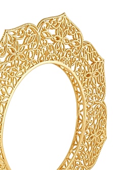 Gold Plated Hand-Cut Mirror Bangle