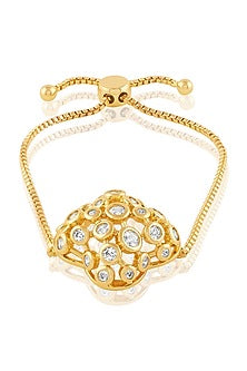 Gold Plated Crystal Zirconia Bolo Bracelet