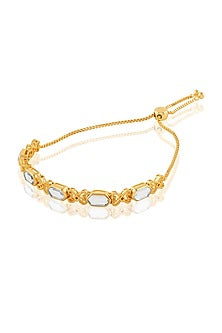 Gold Plated Mirror Work Bolo Bracelet