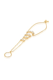 Gold Plated Mirror Work Hand Harness