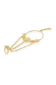 Gold Plated Mirror Work Hand Harness