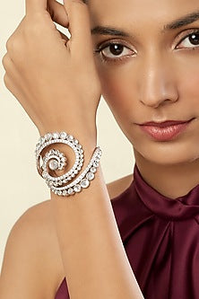 Gold Plated Mirror & Crystal Zirconia Cuff