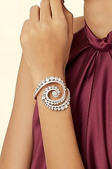 Gold Plated Mirror & Crystal Zirconia Cuff