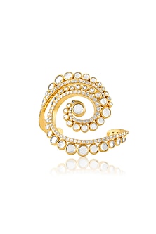 Gold Plated Mirror & Crystal Zirconia Cuff