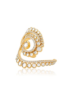 Gold Plated Mirror & Crystal Zirconia Cuff